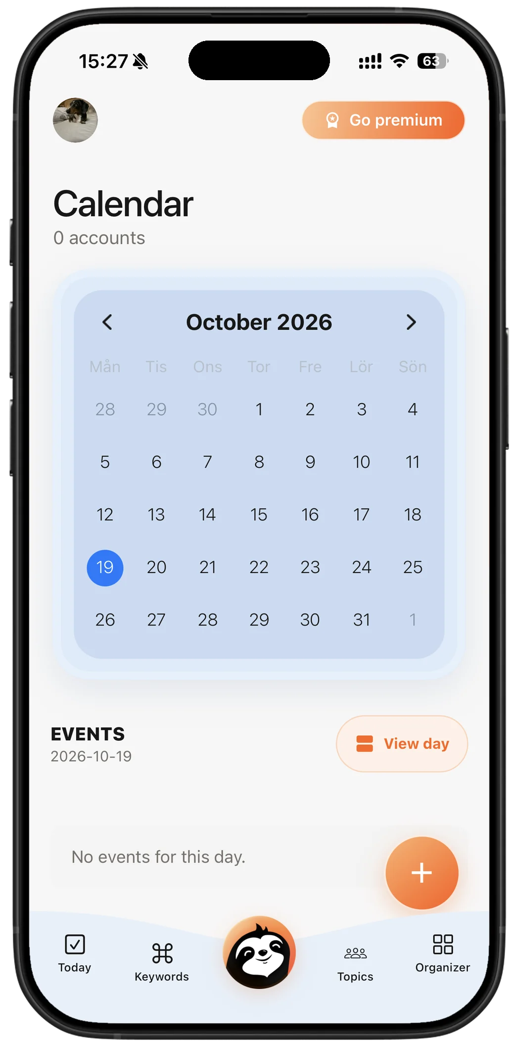 Calendar — your month at a glance