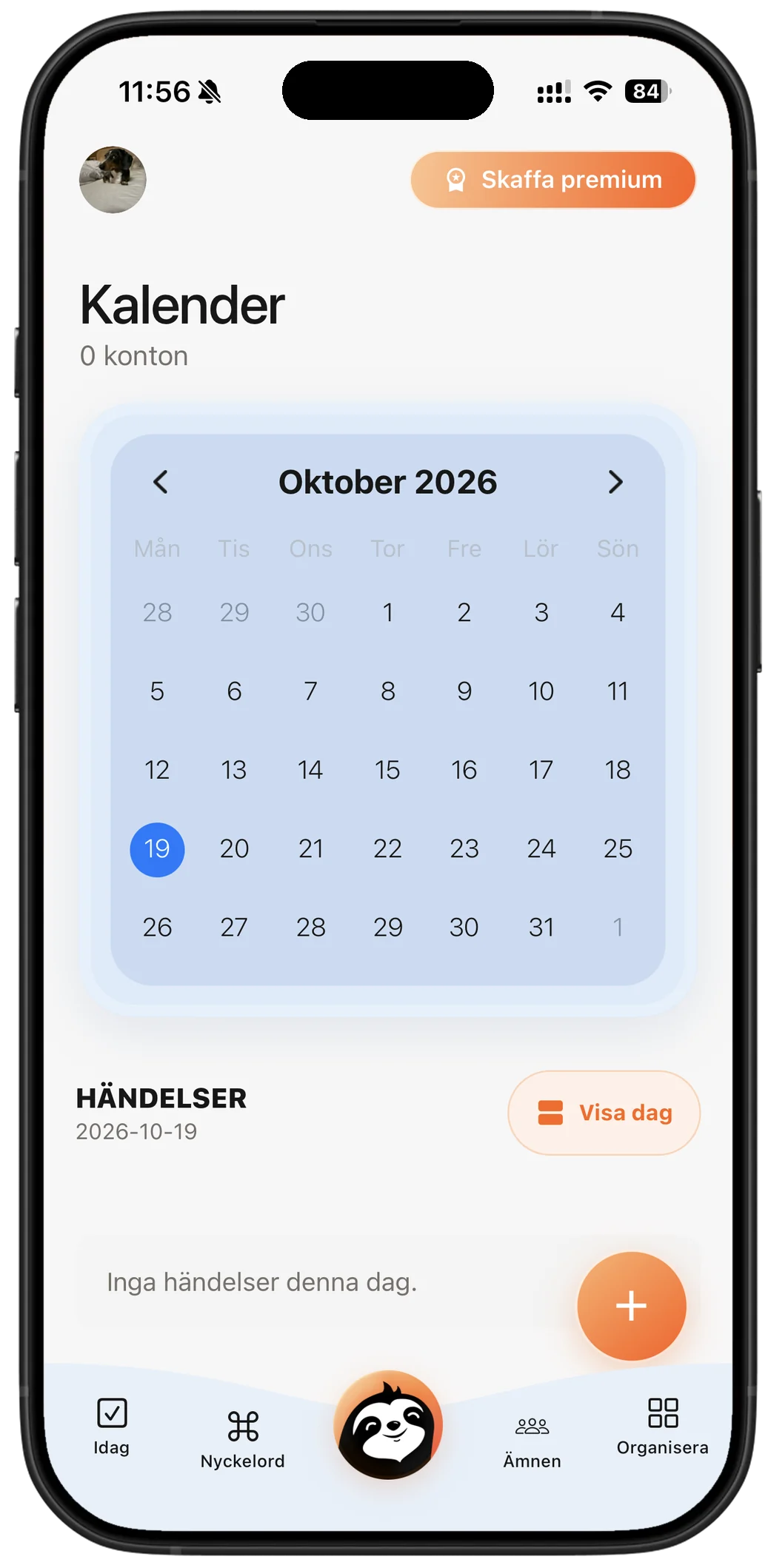 Kalender — hela månaden i en blick
