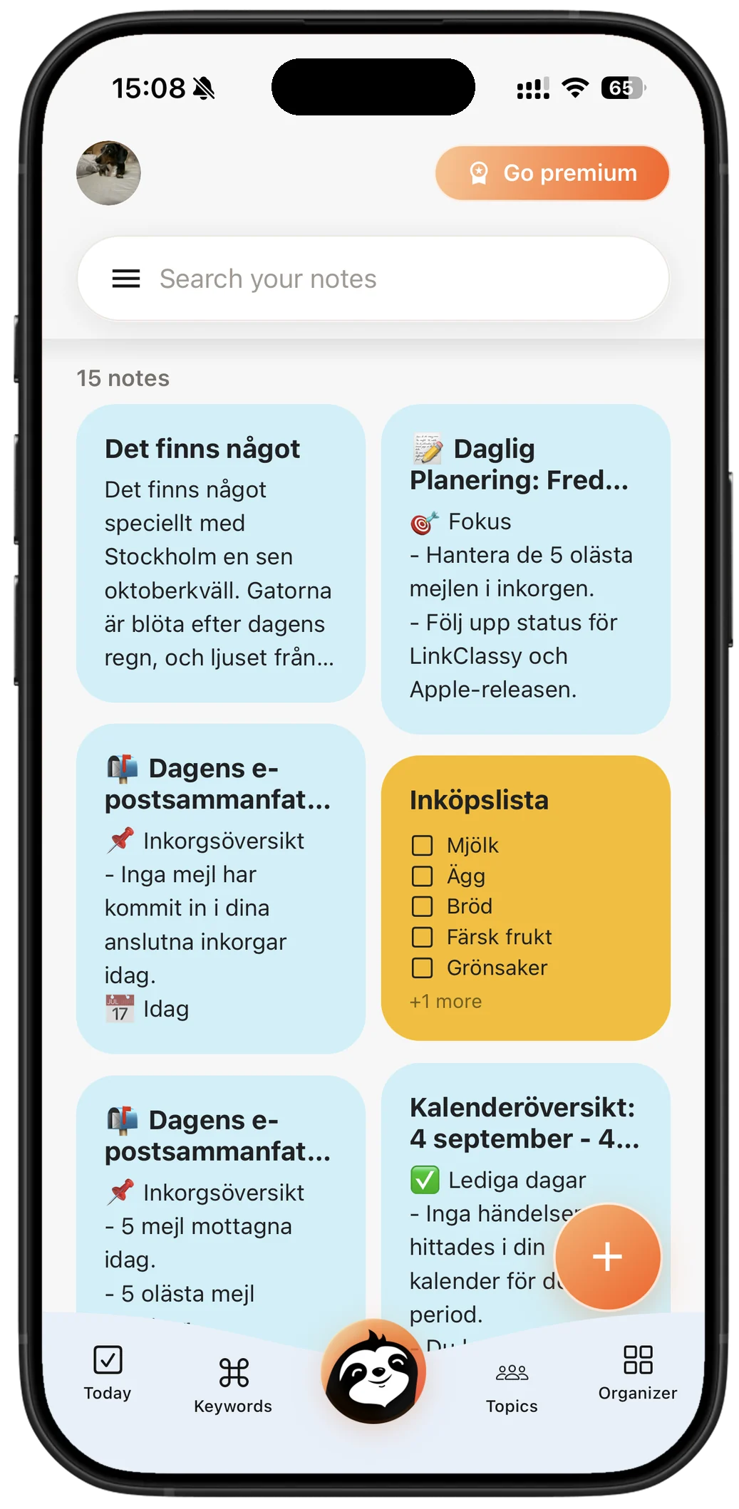 Notes — shopping lists, briefs and ideas